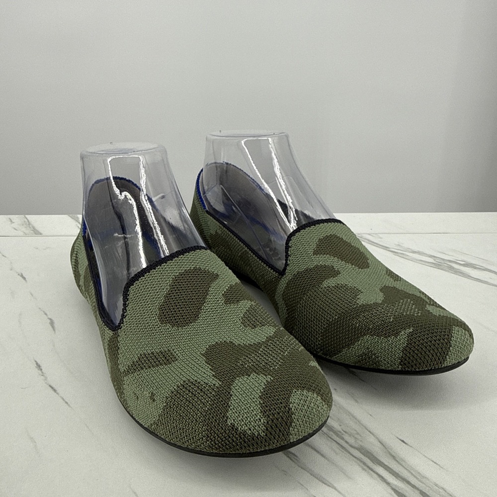 Rothy's The Loafer Women 8 Sage Camo Green Camouflage Knit Flats Shoes